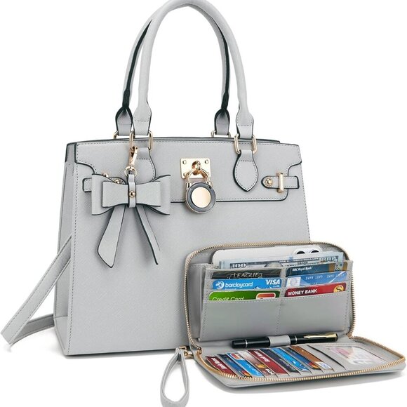 Stylish Grey Women's Purse Set with RFID Wallet - Ultimate Functionality